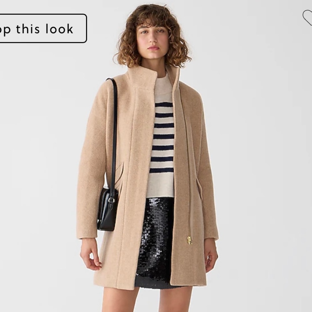 J. Crew Cocoon Coat Italian Wool in Sandstone